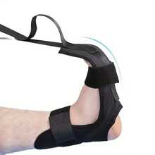 Adjustable Thickened Oxford Fabric Foot & Leg Stretcher With Ankle Strap, Leg Trainer Calf, Achilles Tendon, Hamstring & Flexor, Unisex Black Strap Gym, Pilates & Body Relaxation CNQY - Black - View 6