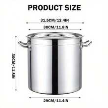 5.28-Gallon Stainless Steel Milk Container, Large Soup Pot With A Lid, Suitable For Induction And Gas Stoves, Designed For Heat Insulation, Featuring A Thick Base For Durability, Easy To Clean, Perfect For Home Kitchens And Restaurants - View 1