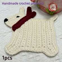 Handmade Crochet Dog Coaster, 4-Ply Milk Cotton Cute Animal Insulation Pad, Finished Product Not Kit - A - View 10