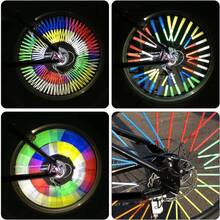 12/24PCS Colorful Bicycle Wheel Reflective Strips, Wheel Reflective Warning Strips, Night Riding Fire Wheel Spoke Reflective Strips, Cycling Gear, Fixed Gear Steel Wire Clip Strips - Multicolor - View 9