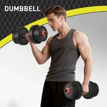 40LB 5 In 1 Adjustable Dumbbell Set , Fitness Exercises For Home Gym, Black, 1-Inch Holes Fit Standard Sized Bar - Default - View 2