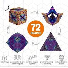 3D Dreamy Variable Magnetic Magic Cubes - Unlimited Flip Geometric Puzzle Game - Stress-Relieving Daydreaming - 深灰色 - 查看 1