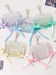 1 個橫式 PVC 卡套，學生 3 英吋緞帶保護套，追星小卡展示吊飾組 - 彩色 - 查看 6