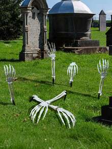 2/1pc Halloween Ground Stake Skeleton Bone, Halloween Decoration, Realistic Hand Bone Skeleton, Halloween Yard Ground Stake, Ghost Hand Bone Halloween Costume Prop, Realistic Skeleton Arm Decoration Stake, Halloween Lawn Stake, Garden Ground-Breaking Halloween Skeleton Decoration, Suitable For Haunted House, Halloween Party, Yard, Doorway And Other Outdoor Decorations - Skeleton - View 6