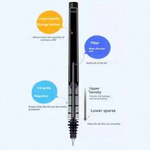 3pcs Direct Liquid Neutral Pens, Black/Blue/Red Ink Ballpoint Pens, Drawing Doodle Office Use Pens, Back To School - Sets - View 4