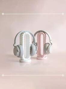 3D Printed Bone Wave Design Headphone Stand | Compatible With All Over-Ear Headphones, Stable And Anti-Slip, Fun Desktop Decor | Gaming/Home Office Universal, Creative Gift For Gamers - Bone-shaped Wave-shaped Headphone Stand - View 3