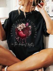 1 Retro  Goddess T-Shirt, Greek Mythology T-Shirt, Mythology T-Shirt, Funny Black T-Shirt For Book Lovers, 180g 100% Cotton. - 黑色 4 - 查看 1