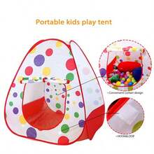 Tienda de campaña infantil de 4 piezas con lunares rojos, adecuada para niños y niñas, interior/exterior, casa de juegos temática de juego de rol para niños, casa de juegos interior/exterior, tiempo de juego de imaginación, mejor regalo de cumpleaños y vacaciones - Rojo - Ver 5