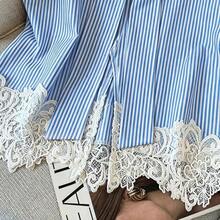 Women Blouses & Shirts - Blue and White - View 5