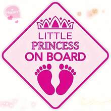 1/3/5 Pcs Stickers For Cars, Little Princess On Board, Princess Car Logo, Princess Car Window Decal, Adorable Pink Stickers For Girls(A/B Available) - Multicolor - View 1