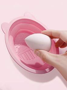 1 pieza Juego de herramientas de limpieza de brochas de maquillaje rosa, juego de herramientas de limpieza de brochas de maquillaje retráctil y reutilizable, adecuado para brochas, esponjas de polvo, esponjas, juego de accesorios de maquillaje, regalo - Multicolor - Ver 3