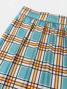 1piece Of Men Underwear, Soft And Comfortable Checkered Pattern Design Loose Corner Shorts, With Button Placket, Suitable For Daily Wear And Vacation - Multicolor - View 4