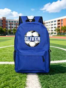This Spacious And Lightweight Soccer Print Backpack Is Perfect For School, Work, And Leisure. It Features Adjustable Shoulder Straps And... - Multicolor - View 11
