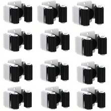 2/4/6/8/12pcs Broom & Mop Hooks, Wall-Mounted Broom Holders, Heavy Duty Garden Tool Organizer Racks For Rakes, Shovels, Stainless Steel Mop Hangers With Screws, Multi-Function Wall Mounted Rack - Black and White - View 13