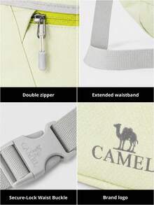 CAMEL CROWN 男女通用通勤跑步多功能腰包，大容量便携胸包，带手机袋和小包 - 淺汐綠 - 查看 8