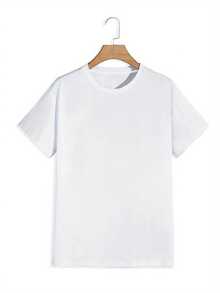 Camiseta casual de moda para hombre, estilo americano, con cuello redondo y mangas cortas. - Blanco - Ver 4