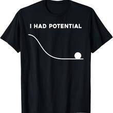 I Had Potential Funny Sarcastic Minimal Quote T-Shirt - Black - View 1