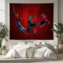 1pcs M Arvel Superhero Series S Pider-Man Theme Tapestry, Superhero Patter Wall Hanging Fabric Poster Cool Comic Art Background Blanket, Modern Home Fashion Decor, For Living Room Bedroom College Dorm Game Room Home Decor Fans Gift - 彩色 - 查看 4