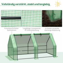 Outsunny 180x90x90cm Greenhouse For Tomatoes And Plants, Sturdy And Weatherproof Cold Frame, Green - Mint Green - View 4