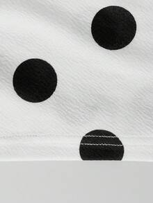 Shorts ajustados para mujer con lunares blancos y estampado de puntos negros, elásticos, casuales, para verano y otoño, ropa de estar en casa y dormir, estilo retro pin-up lindo, hot pants - Blanco - Ver 10