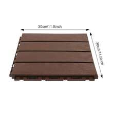 Interlocking Deck Tiles, 12"X12" Wood Grain Outdoor Floor Tiles, Easy Snap Together No Tools Needed, Non-Slip & Drainage, For Patio Balcony Garden [A Good Gift For Family And Friends] - Classic Brown - 10 Tiles@JZ27V39KWDLJQ - View 7