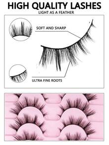6 Pairs Fluffy Curly Foxy Eyes Lashes, Fox Eye Eyelashes Natural Full False Eyelashes Cosplay Travel Essentials Makeup Tools Strip Lashes, Lashes, Eyelashes, Fake Lashes Dramatic Volume Strip False Eyelashes - View 4