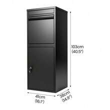 Shoze Oversized Lockable Wall Mount Mailbox, Sturdy Outdoor Post Box With Lock, Large Capacity For Daily Letters, Mails And Multiple Packages Storage For Home & Yard Use - Black - View 7