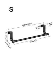 1pc/2pcs Stainless Steel Towel Rack, Door Hanging Towel Rack, Kitchen Accessories, Home Storage Accessories, Drill-Free Cabinet Dishcloth Hanging Rack, Kitchen Back Towel Storage Single Bar, Suitable For Home Kitchen, Dining Room, Bathroom - Multicolor - View 10