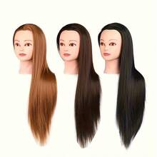 Long Hair Mannequin Head 3 Colors Hairdressing Apprentice Special Practice Braiding Curling Makeup Haircutting Realistic Hair Model Head Mold - View 1