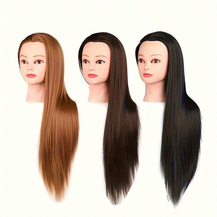 Long Hair Mannequin Head 3 Colors Hairdressing Apprentice Special Practice Braiding Curling Makeup Haircutting Realistic Hair Model Head Mold - View 1