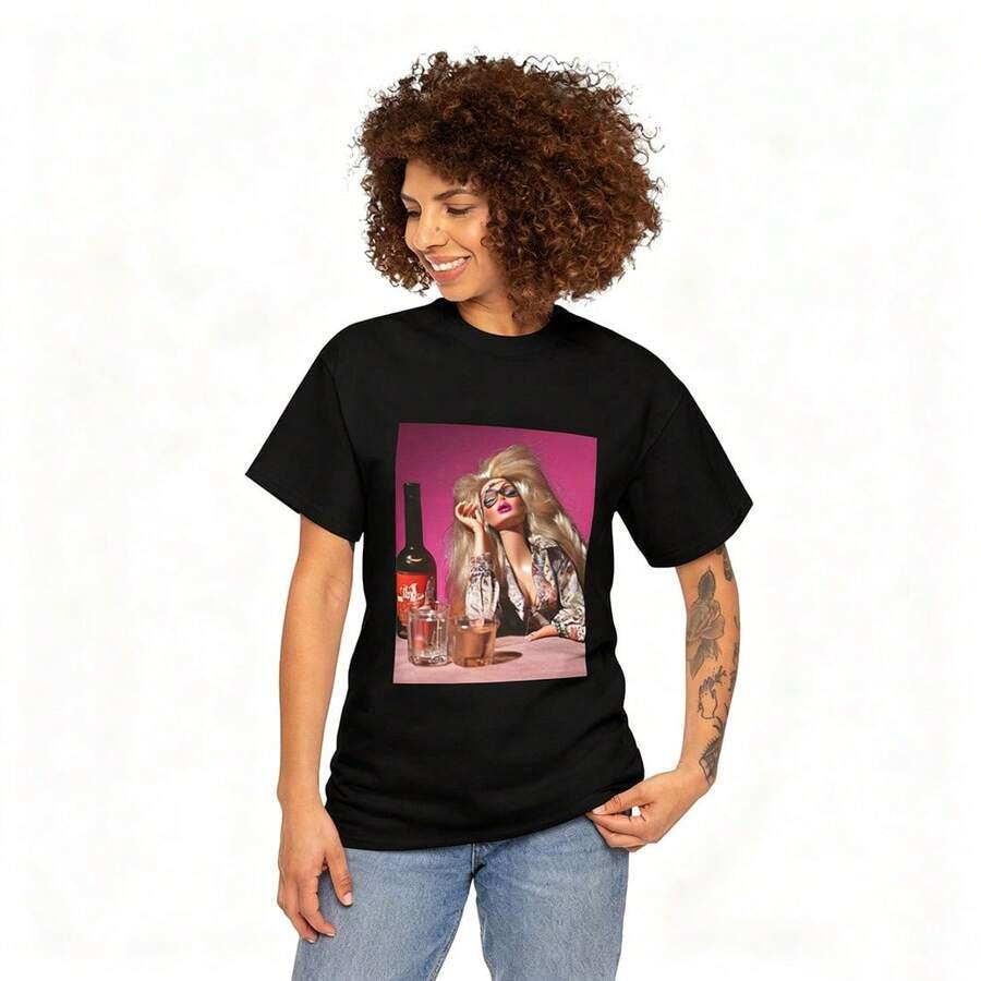 JET Afro Glamour Graphic T-Shirt, Magic T-Shirt, Retro Fashion T-Shirt, Afro-Centric Streetwear T-Shirt, Vintage Inspiration, Black, Breathable And Comfortable. - 黑色 - 查看 1