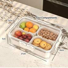 Caja Bento Dividida para Picnic y Camping al Aire Libre, Contenedor de Almacenamiento Hermético y Transparente para Frutas en Refrigerador, Caja para Condimentos y Especias, Caja de Almacenamiento Dividida Hermética para Cocina, Caja a Prueba de Humedad para Conservar Frescura - Ver 10