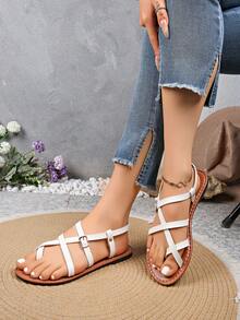 Minimalist Retro Sandals, Casual Daily Wear Shoes, Versatile For All Foot Shapes - White - View 4