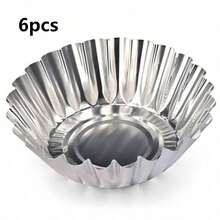 6/12pcs Non-Stick Metal Egg Tart Mold, Baking Cups, Tart Shells Mold - Multicolor - View 11
