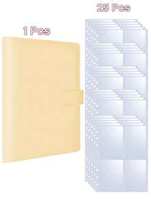 Candy Color A5 PU Leather Photo Album, Cute Korean Music Fan Photo Card Collection Notebook, Stationery - Multicolor - View 21