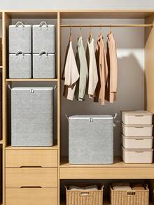 Thickened Material Foldable Fabric Storage Box, Foldable Fabric Storage Bin, Closet Organizer Cube Suitable For Busy Professionals, Living Room Corner Room Decor Storage Organizer, Wardrobe Organizer Storage Box - Multicolor - View 9