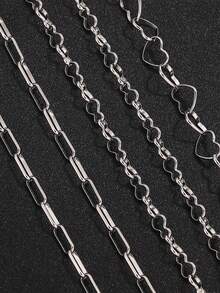 1m 304 Stainless Steel Hip-Hop Style Heart, Oval And Other Chain Necklace And Bracelet, DIY Jewelry Making, Suitable For Daily Wear - Chain - View 5