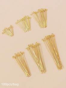 100pcs Jewelry Making Accessories Earring Findings Earring Hooks For DIY - Yellow Gold - View 1