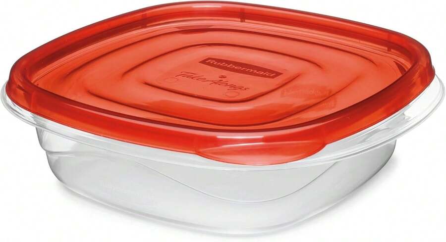 Rubbermaid TakeAlongs Square Food Storage Containers, 29 Cup, Tint Chili, 2 Count - White - View 1