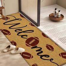 1 pieza, Decoración del hogar, Estampado de patrón de café, Alfombra de cocina de lino, Tapete de cocina, Tapete de piso, Tapete de baño, Tapete de puerta, Impresión 3D rectangular, Apto para sala de estar, dormitorio, pasillo, baño, lavandería - Alfombra de poliéster, Apto para decoración del hogar interior y exterior - Multicolor - Ver 3