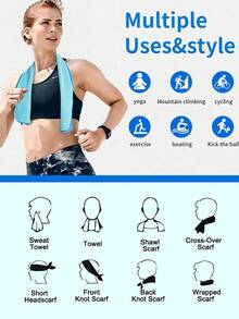 Cooling Sports Towel With Storage Pouch Gym Training Sports Towel For Women And Men Yoga Sports Fitness Towel Beach Towel For Bathroom Gym Yoga Running Cycling Yoga Golf Accessory Outdoor Sports Golf Accessories Fitness Workout Equipment - Multicolor - View 7