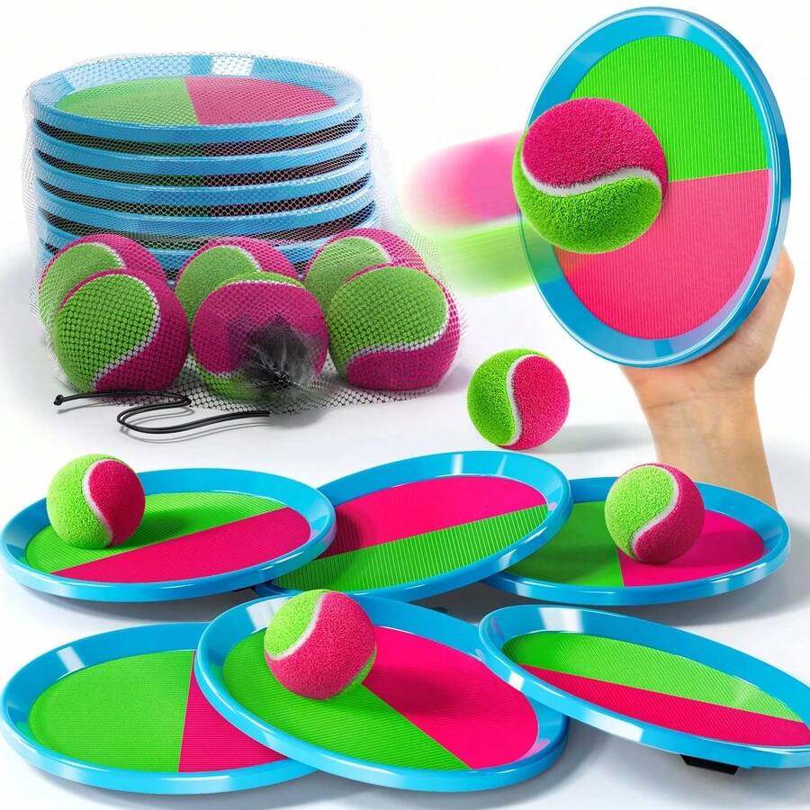 3pcs/1PC Toss And Catch Game Set Outdoor Sports Ball Toy Indoor Beach Pool Yard Games Family Fun Activity Soft Playground Game For Kids Adults - Sticky Ball - View 1
