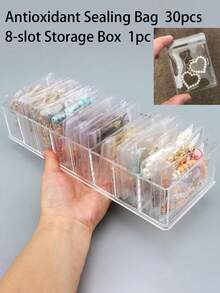 31/30/10/1件裝壓克力珠寶盒與PVC珠寶收納袋，適用於存放耳環、項鍊、珠寶與小禮物 - 彩色 - 查看 10