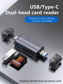 Dual Interface Card Reader, USB-A And Type-C Ports, Multi-Functional SD/TF Card Adapter Compatible With All Devices - View 2