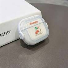 Peanuts Snoopy Cheers Cherry AirPods Pro Case Cute Retro Transparent Shockproof Shell With Rotating Bracket Compatible With AirPods 1/2/3/4 And Pro/Pro 2 Nd Generation Suitable For New AirPods Pro 3 Stocking Stuffers The Girlfriend. - Sil - View 6