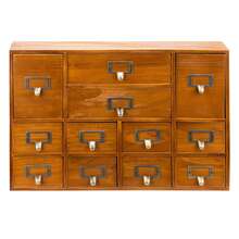 Apothecary Style Drawer Organizer, 12 Drawers For Tea Bags And Herbs - Brown - View 1