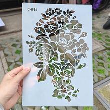 Reusable Cake Stencil Mold With Flower And Leaf Patterns, Baking Tool Suitable For Cakes, Cookies And Handicrafts | Flexible High Cake - White - View 5