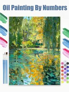 1/4pcs Adult Digital Oil Painting Set, Natural Landscape Digital Oil Painting, Includes Paint And Brushes, Numbered Painting, Handmade Wall Decor Artwork, Suitable For Beginners, Great Gift For Friends (Unframed) - A - View 4