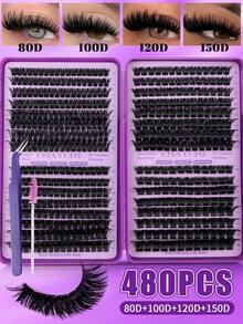 CMAYOME 800/684/640/621件裝假睫毛套組 D捲度 10D–150D混裝 手工高品質天然纖維 附睫毛、鑷子與刷子 可自定義 可重複使用 輕量易操作 延長睫毛打造大眼自然接睫效果 - DD - 查看 20