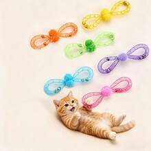 2PCS/4PCS/6PCS Random Color Pet Throwing Toy Cat Toy Pet Interactive Toy Scratch And Bite Resistant Self-Entertainment Boredom Relief Toy With Built-In Bell - View 1